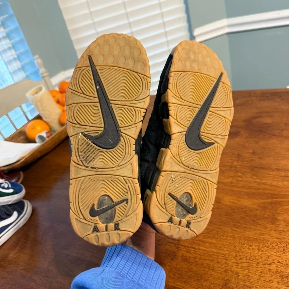 Boy’s Nike Air More Money Black gum sneaker size 6.5 youth